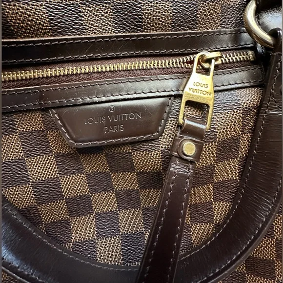 Authentic Louis Vuitton Damier Ebene Evora MM Adjustable Handbag Tote RETIRED - Picture 6 of 16